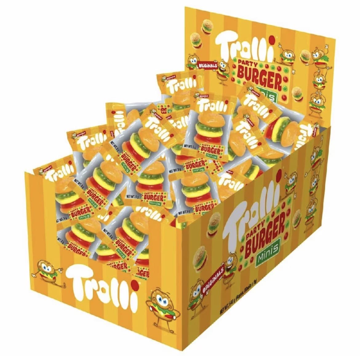 [4กล่อง159]Trolli เยลลี่รูปเบอร์เกอร์ กล่องละ24ชิ้น(รับ9,200 แต้ม )