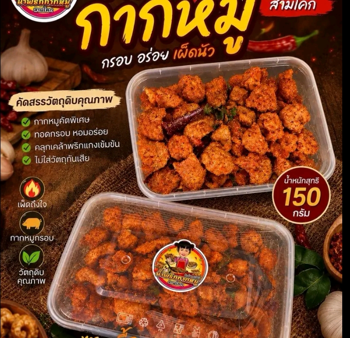 น้ำพริกกากหมู150กรัม(รับ8,200แต้ม)
