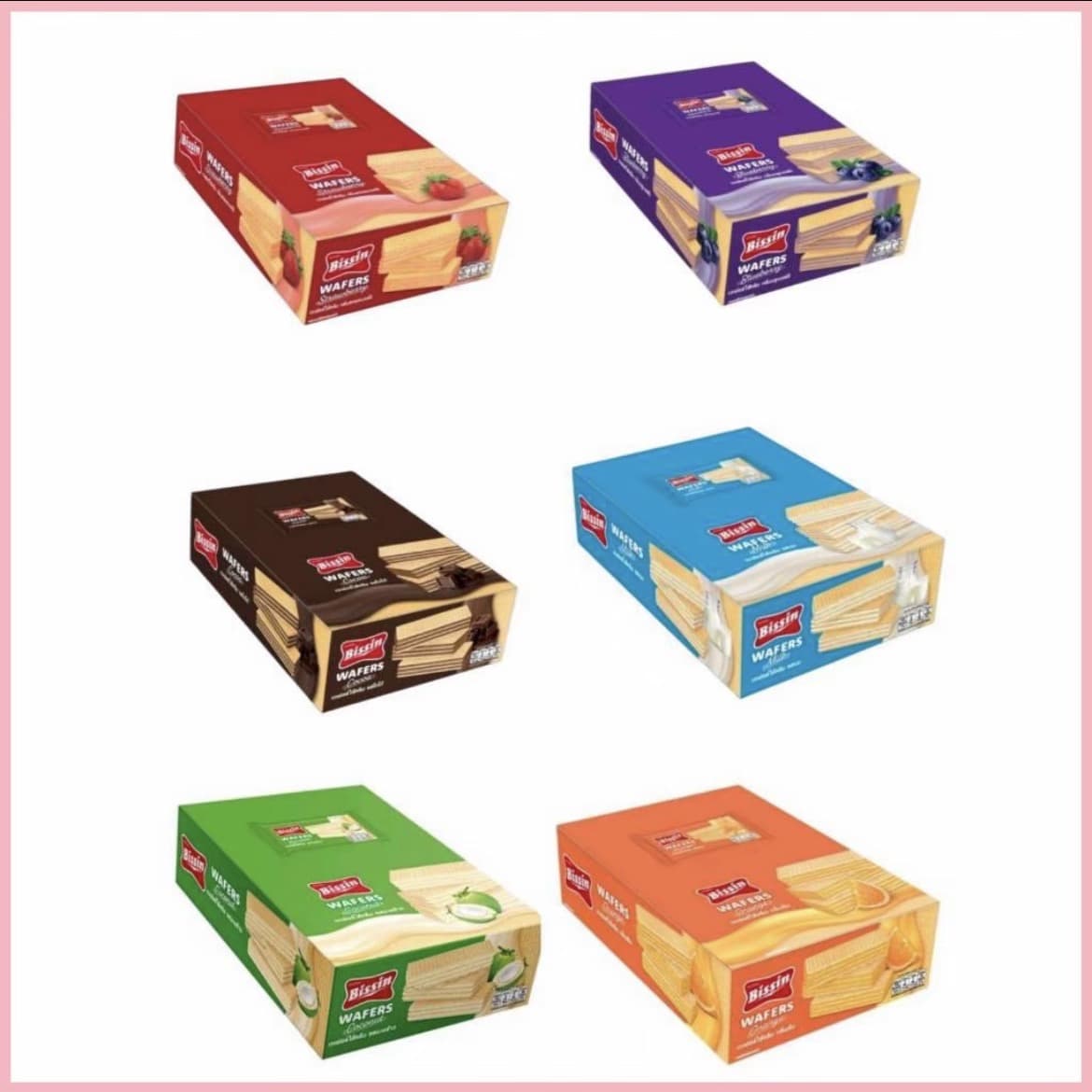 Bissin Wafer บิสชิน เวเฟอร์ไส้ครีมกลิ่นส้ม รสมะพร้าว 24 กรัมx12ชิ้น บล็อกบัสเตอร์(รับ19,700 แต้ม)