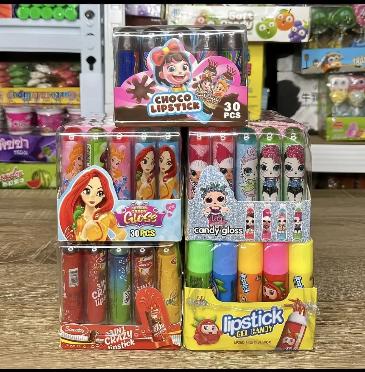 ขนมลิปสติกเจลแคนดี้ การ์ตูน (1กล่อง30ชิ้น)( รับ9,200 แต้ม)