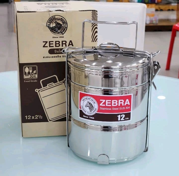 ตราหัวม้าลาย ปิ่นโต หัวม้าลาย ขนาด 12 ซม. 2ชั้นครึ่ง (เถาเล็ก) (รับ21,700แต้ม)