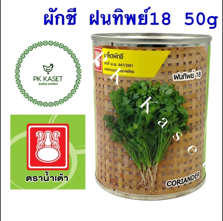 เมล็ดผักชีฝนทิพย์ 18 ตราน้ำเต้ากระป๋อง 50 กรัม(รับ 6,750 แต้ม)