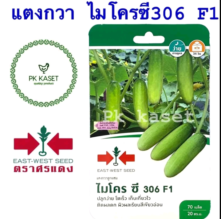 เมล็ดแตงกวาไมโครซี306 70เมล็ด(รับ5,750แต้ม)