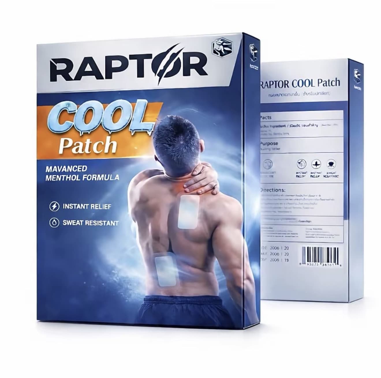 RAPTORแผ่นเจลประคบเย็นสำหรับ นักกีฬา 1 กล่อง 6 แผ่น ขนาด 7x10 cm (รับ 10,650 แต้ม)
