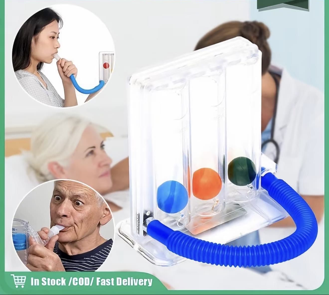 เครื่องช่วยบริหารปอด เครื่องดูดบริหารปอด Triballs Incentive Spirometer แบบ Triflow (รับ 10,200 แต้ม)