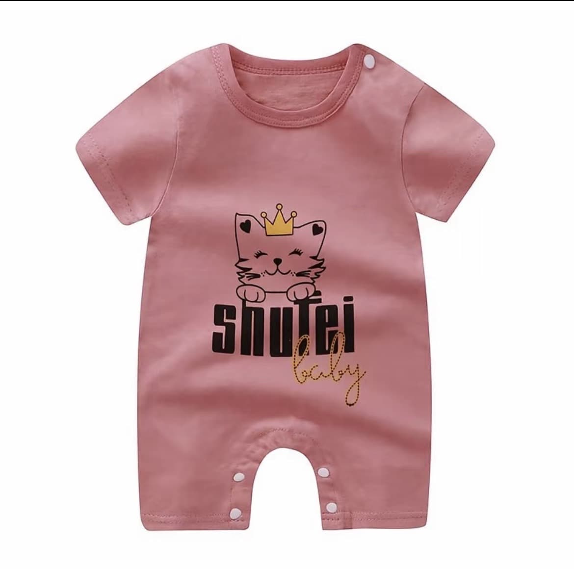  ชุดบอดี้สูทลายแมวสีแดงSize 80cmสำหรับ เด็กแรกเกิด แบบมีกระดุมที่ไหล่และเป้ากางเกง(รับ7,150 แต้ม)