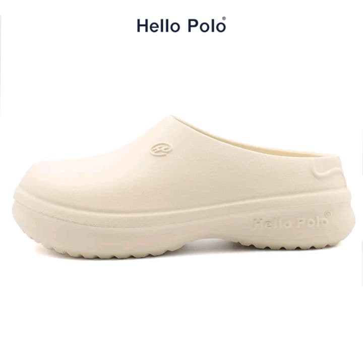รองเท้าคัทชู Hello Polo สีครีมงาช้าง รุ่นHP8009W ไซส์36-45 วัสดุยางEVA ทนทาน ยืดหยุ่นสูงรองรับแรงกระแทกได้ดี (รับ36,200แต้ม)