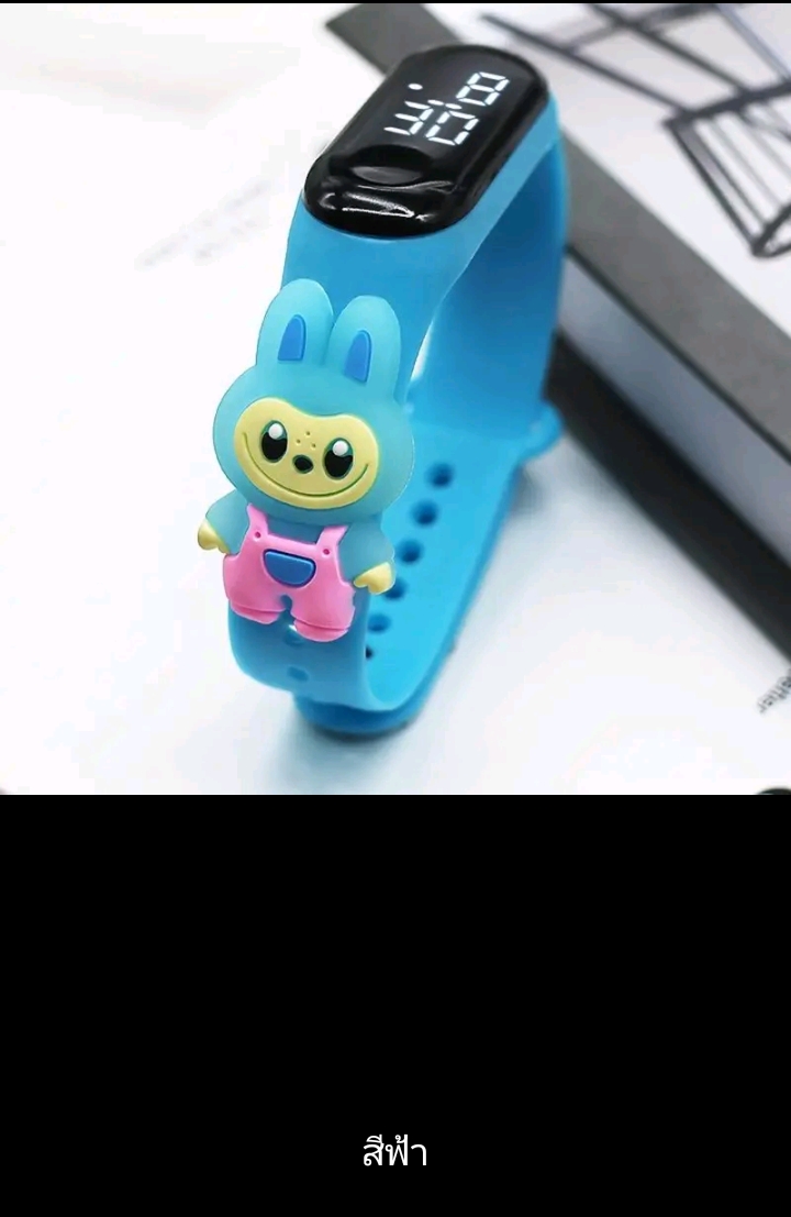 นาฬิกาเด็ก ลาบูบู้ 3 d ป้องกันการแตก สไตล์กีฬาพร้อมตุ๊กตา กันน้ำ เหมาะสำหรับเด็กชายและเด็กหญิงสีฟ้า(รับ7200แต้ม)