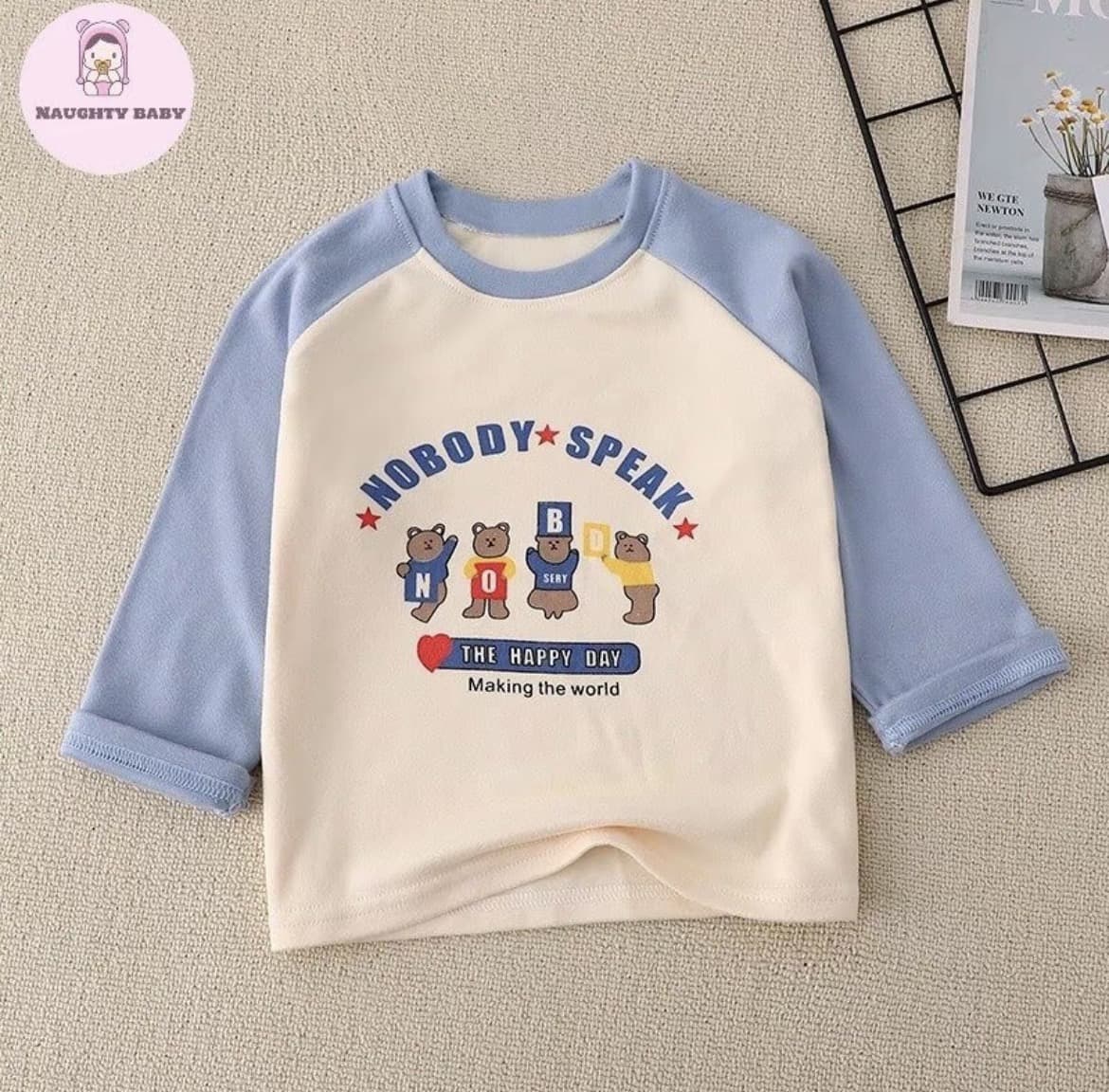  เสื้อแขนยาวกันหนาวเด็กลายการ์ตูนหมีไซส์100 น่ารัก ผ้าฝ้าย100%(รับ8,700 แต้ม)