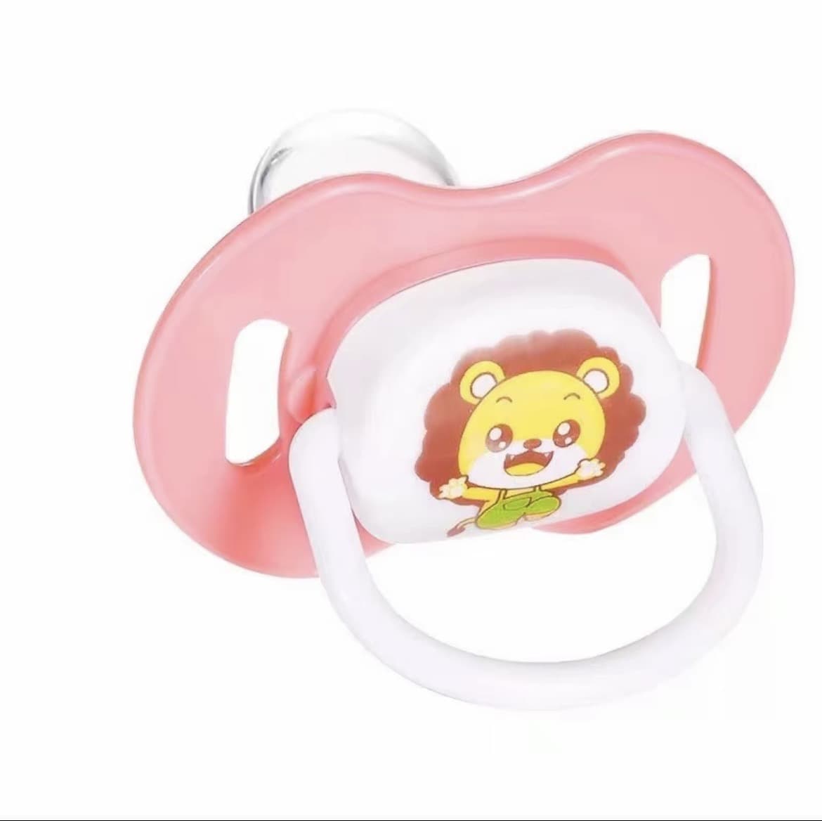  จุกหลอก (แบบใหม่) จุกนมหลอกสีชมพู สำหรับเด็ก แรกเกิด ซิลิโคนหัวแบน ลายการ์ตูน(รับ5,700แต้ม)