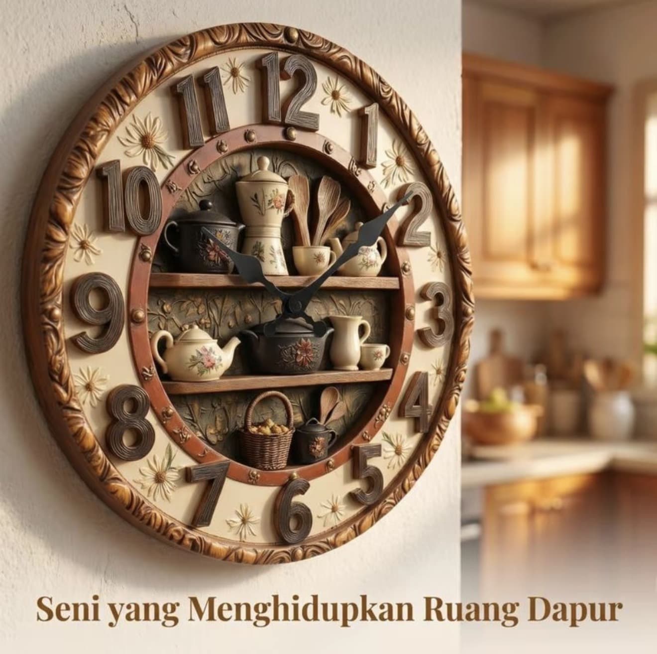 KKU Home สร้างสรรค์ 2D แบนราบ นาฬิกาแขวนผนัง ธีมขนมหวาน ไม้ การเคลื่อนไหวแบบเงียบ นาฬิกาแขวนผนังตกแต่ง ไม่มีเสียงติ๊ก นาฬิกาแขวนผนังไม้แบบไร้เสียง การตกแต่งห้องนั่งเล่น (รับ 10,450 แต้ม)