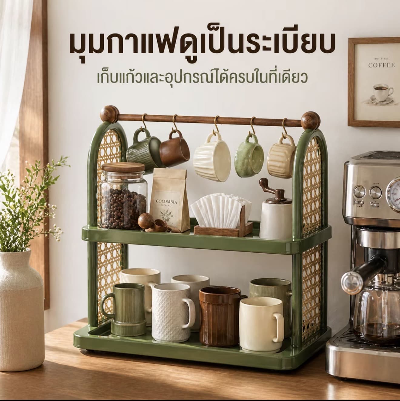 ที่วางแก้วแบบตั้งโต๊ะขนาดใหญ่ ชั้นวางแก้วพลาสติกสอง ชั้น สำหรับครัวและเก็บของว่าง ขนาดใหญ่ ทนทาน ง่าย ต่อการดูแล จัดเก็บแก้วได้อย่างมีประสิทธิภาพ ผลิตจากพลาสติก แข็งแรง ใช้งานได้ยาวนาน (รับ 16,850 แต้ม)