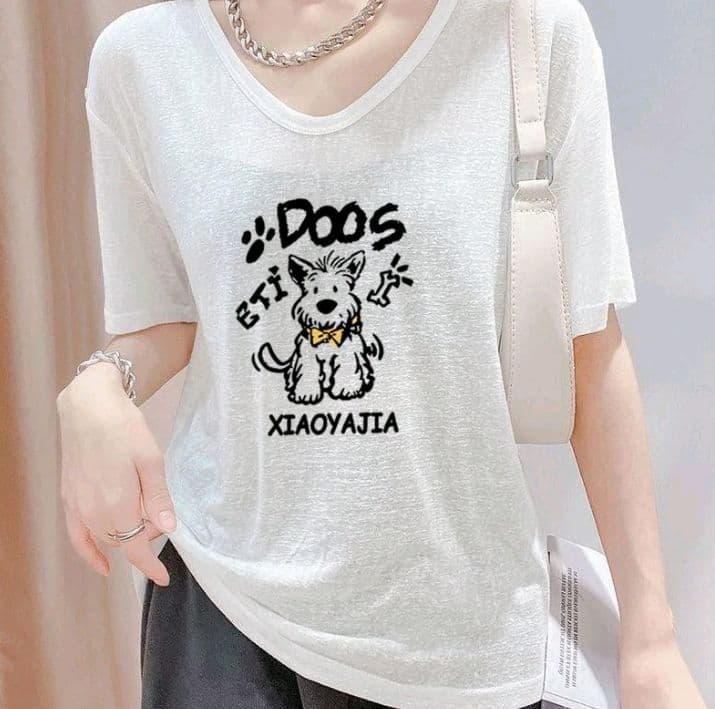 ลาย-3 เสื้อแขนสั้นสำหรับผู้หญิง ลายแมว พิมพ์ ดีไซน์ไม่ซ้ำใคร ดีไซน์สไตล์อ่อนหวาน ทรงหลวม ผ้าบาง ผ้าระบายอากาศดี ไม่ร้อน อบอ้าว พร้อมส่งโดยตรง คุณภาพดี รุ่นขายดี จับคู่ได้หลากหลาย (รับ9,200แต้ม)