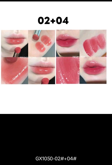 Hydrating กระจกแก้ว ลิปกลอสเนื้อ แข็ง ลิปสติกเจลลี่แสงน้ำ หมีน้อยน่ารัก ติดทนนาน(รับ12500แต้ม)