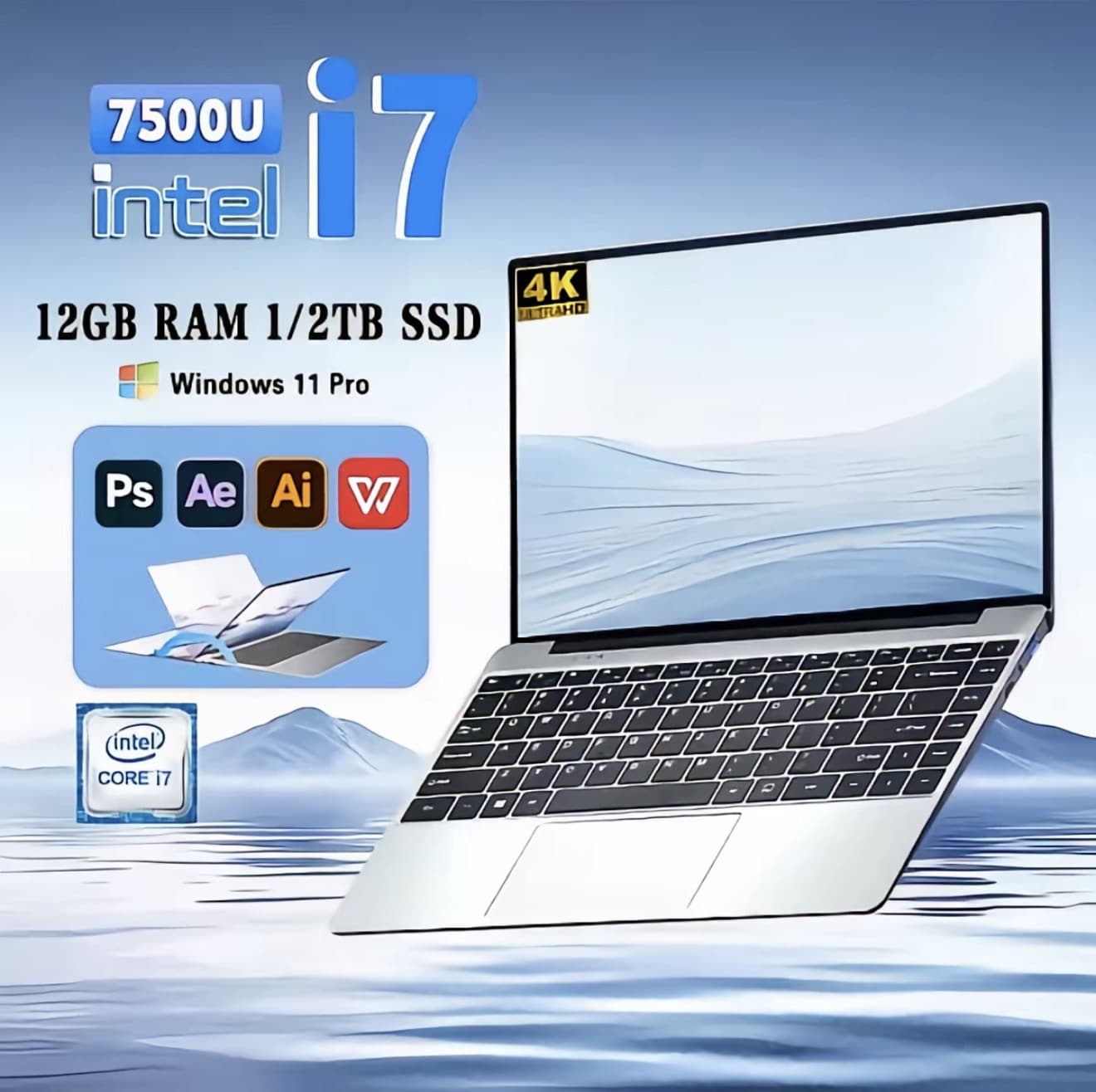 คอมพิวเตอร์พกพา Intel Core i7-7500U 12GB RAM 2TB SSD หน้าจอ FHD 14.1 นิ้ว ระบบปฏิบัติการ Windows 11 Pro สำหรับ Study & Office (รับ 287,500 แต้ม)