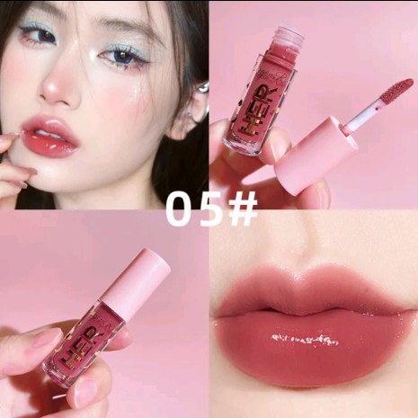 ลิปกลอสเนื้อกระจก ให้ความชุ่มชื้น กัน น้ำ และไม่ติดถ้วย Mirror Lip Glaze ลิปสติกลิปกลอสเนื้อเจลลี่ มอยซ์เจอไรเซอร์ ลิปเกลซ เบอร์#05(รับ6200แต้ม)