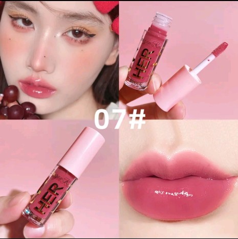 ลิปกลอสเนื้อกระจก ให้ความชุ่มชื้น กัน น้ำ และไม่ติดถ้วย Mirror Lip Glaze ลิปสติกลิปกลอสเนื้อเจลลี่ มอยซ์เจอไรเซอร์ ลิปเกลซ เบอร์#07(รับ6200แต้ม)