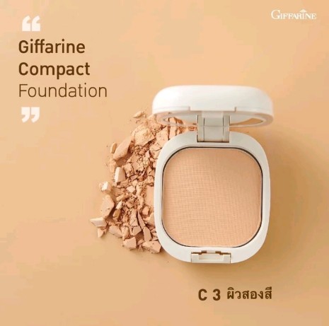 แป้งผสมรองพื้น กิฟฟารีน (Compact Foundation Giffarine) Cosmetic Cosmetics เครื่องสำอาง Cosmetic Women ผู้หญิง14กรัม#C3(รับ11950แต้ม)