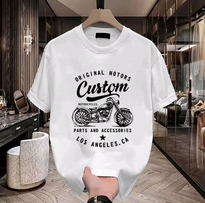 สีขาว เสื้อทีเชิดแขนสั้น มีลายพิมพ์ตัวอักษร สำหรับชายและหญิง รุ่นในฤดูร้อน (รับ11,200แต้ม)