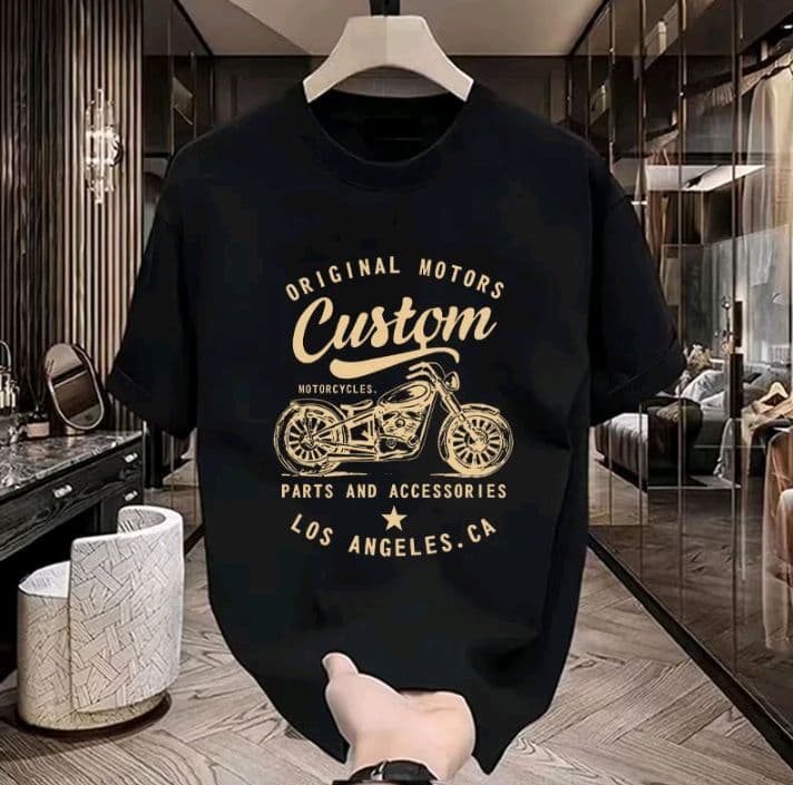 สีดำ เสื้อทีเชิดแขนสั้น มีลายพิมพ์ตัวอักษร สำหรับชายและหญิง รุ่นในฤดูร้อน (รับ11,200แต้ม)