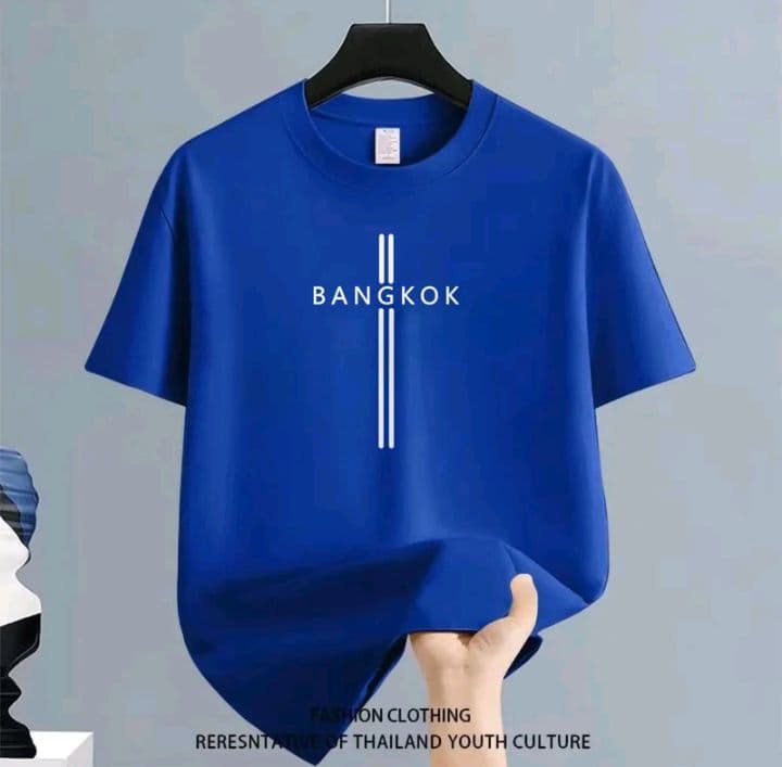 สีน้ำเงิน เสื้อยืดทูโทน [COD] เสื้อยืด คอกลม T-shirt เนื้อผ้านุ่มระบายอากาศดี (รับ26,200แต้ม)