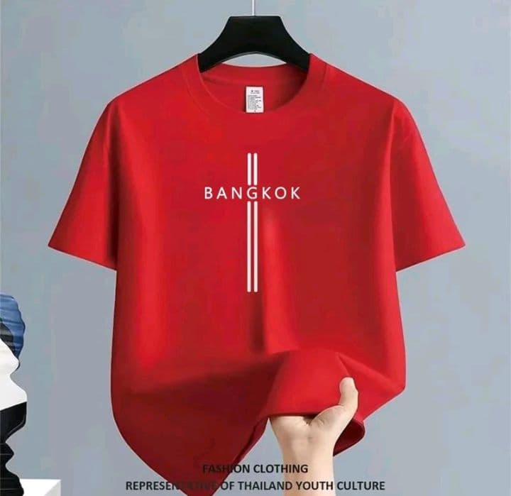 สีแดง เสื้อยืดทูโทน [COD] เสื้อยืด คอกลม T-shirt เนื้อผ้านุ่มระบายอากาศดี (รับ26,200แต้ม)