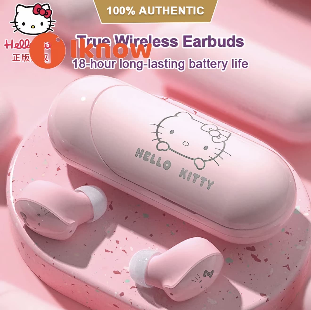 หูฟังไร้สาย Hello Kitty, ของแท้ 100%, หูฟังไร้สายบลูทูธ, เสียง HiFi, ลดเสียงรบกวน, ชุดหูฟัง, หูฟัง TWS,เข้ากันได้กับ IOS และ Android, UKA011 (รับ 33,500 แต้ม)