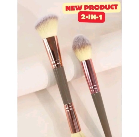 แปรงแต่งหน้าสองหัว 2-in-1 DUO BRUSH แปรง บลัชออน แปรงคอนทัวร์อเนกประสงค์ คุณภาพสูง ขนแปรงนุ่ม จิกสีได้ดี เกลี่ยสีง่าย ไม่บาดผิว#2ชิ้น(รับ10450แต้ม)