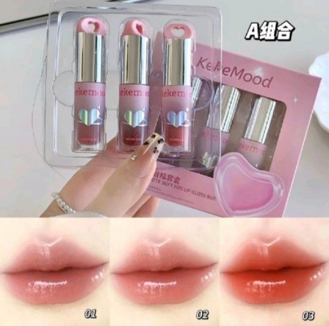 Moisturizing Soft Fog Lip Glazed Case ลิปสติกกระจกเงา Waterlight Lip Oil ฤดูใบไม้ร่วง และฤดูหนาว (รับ14700แต้ม)