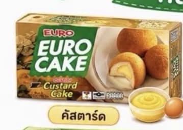 Euro ยูโร่เค้ก คัสตาร์ดเค้ก ยกกล่อง 12 ห่อ คัสตาร์ด ใบเตย นมฮอกไกโด ช็อคโกแลต เมล่อนกล้วย สตอเบอร์รี่ อาหารว่าง ยูโร่(รับ5,950แต้ม)
