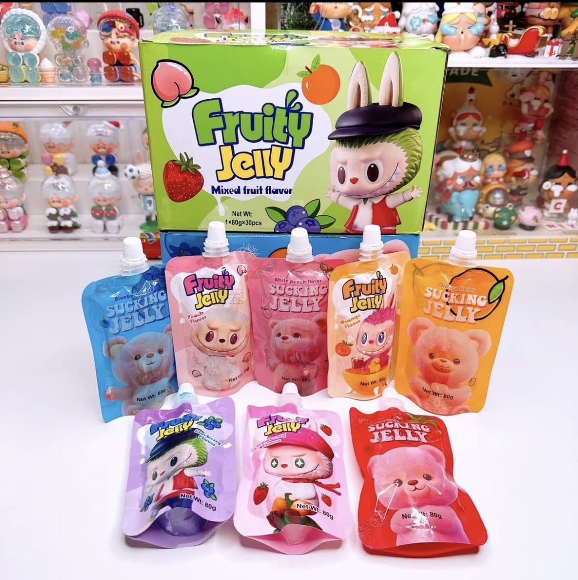 ฟรุตุเยลลี่เจลลี่ ลาบู้และหมีแบร์ ผลไม้ 4 รส 1 กล่อง 30 ชิ้น(รับ9,200 แต้ม)
