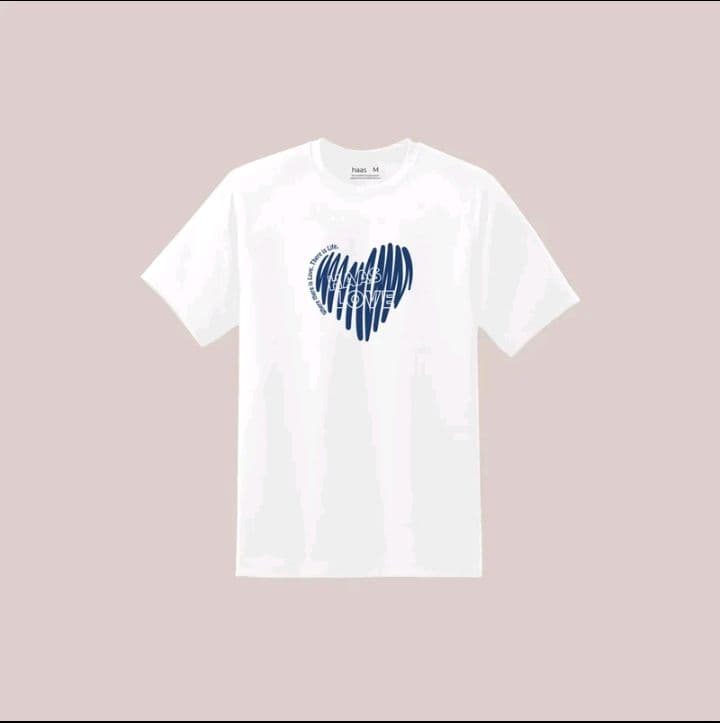 haas เสื้อยืดแขนสั้น Unisex ผู้ชาย ผู้หญิง ลายสกรีน haas love SBSK2709 Man Clothing (รับ12,700แต้ม)