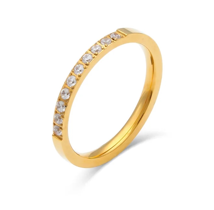 Mala แหวนเหล็กไททาเนี่ยมทอง18k แหวนแฟชั่น(รับ7200แต้ม)