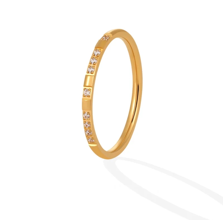 Mala แหวนเหล็กไททาเนี่ยมทอง18k แหวนแฟชั่น(รับ7200แต้ม)