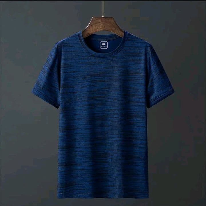 ใหม่ สีกรม เสื้อยืดชาย เสื้อยืดแขนสั้น ผ้ายืด ทั้งตัว ใส่สบายไม่ร้อน (รับ9,200แต้ม)