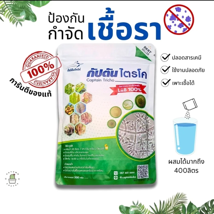 ไตรโคเดอร์ม่าแบบผงใช้โรยหรือผสมน้ำป้องกันกำจัดเชื้อรา (รับ17200แต้ม)