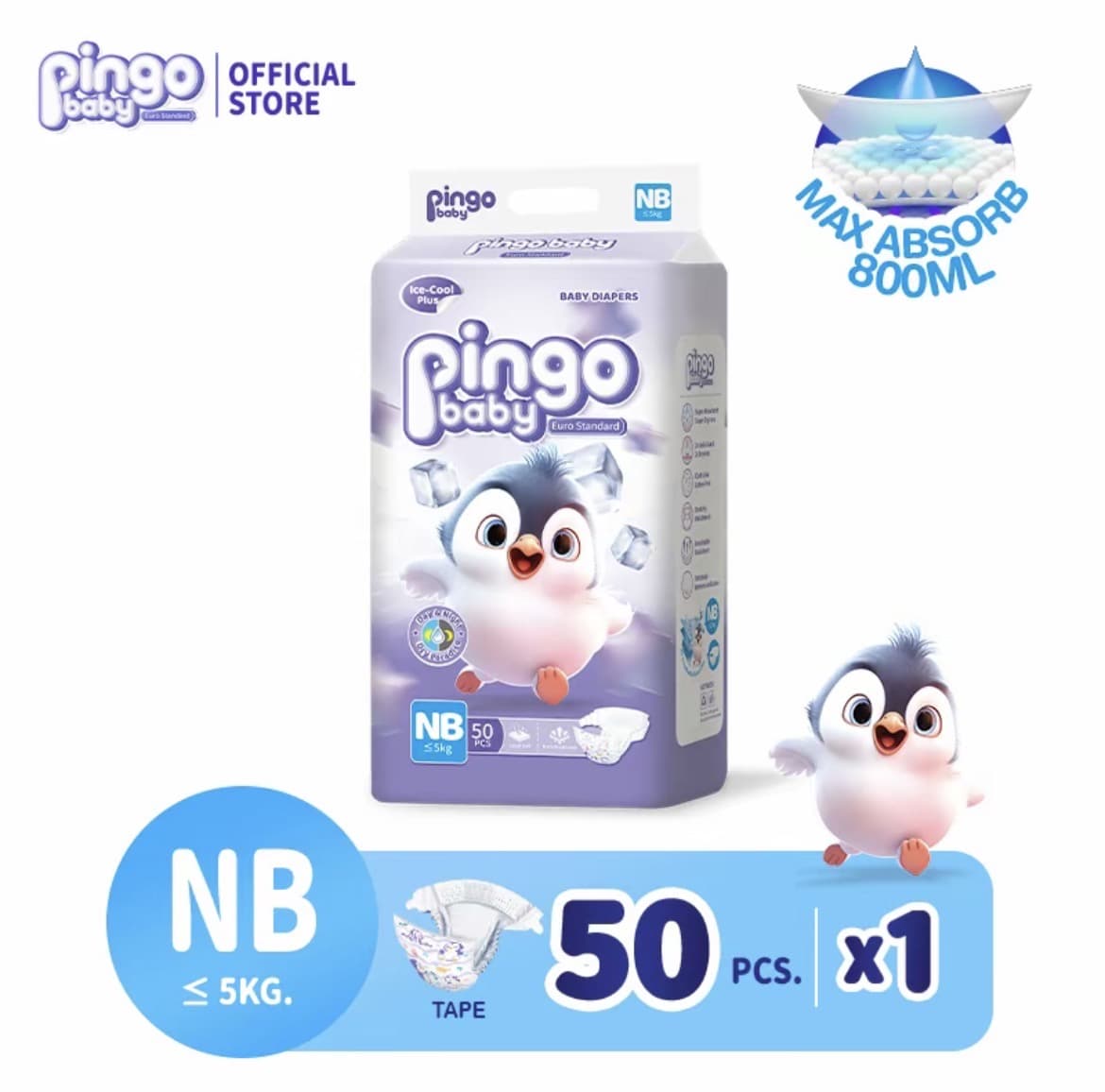 แพมเพิส 1 แถม 1 Pingo Baby ผ้าอ้อมเด็กสำเร็จรูปแพมเพิสเด็กเทปไซส์NB ผ้าอ้อมแบบกางเกง ผ้าอ้อมแบบเทปผ้าอ้อมเด็ก เด็กหญิง เด็กผู้ชาย(รับ14,700แต้ม)