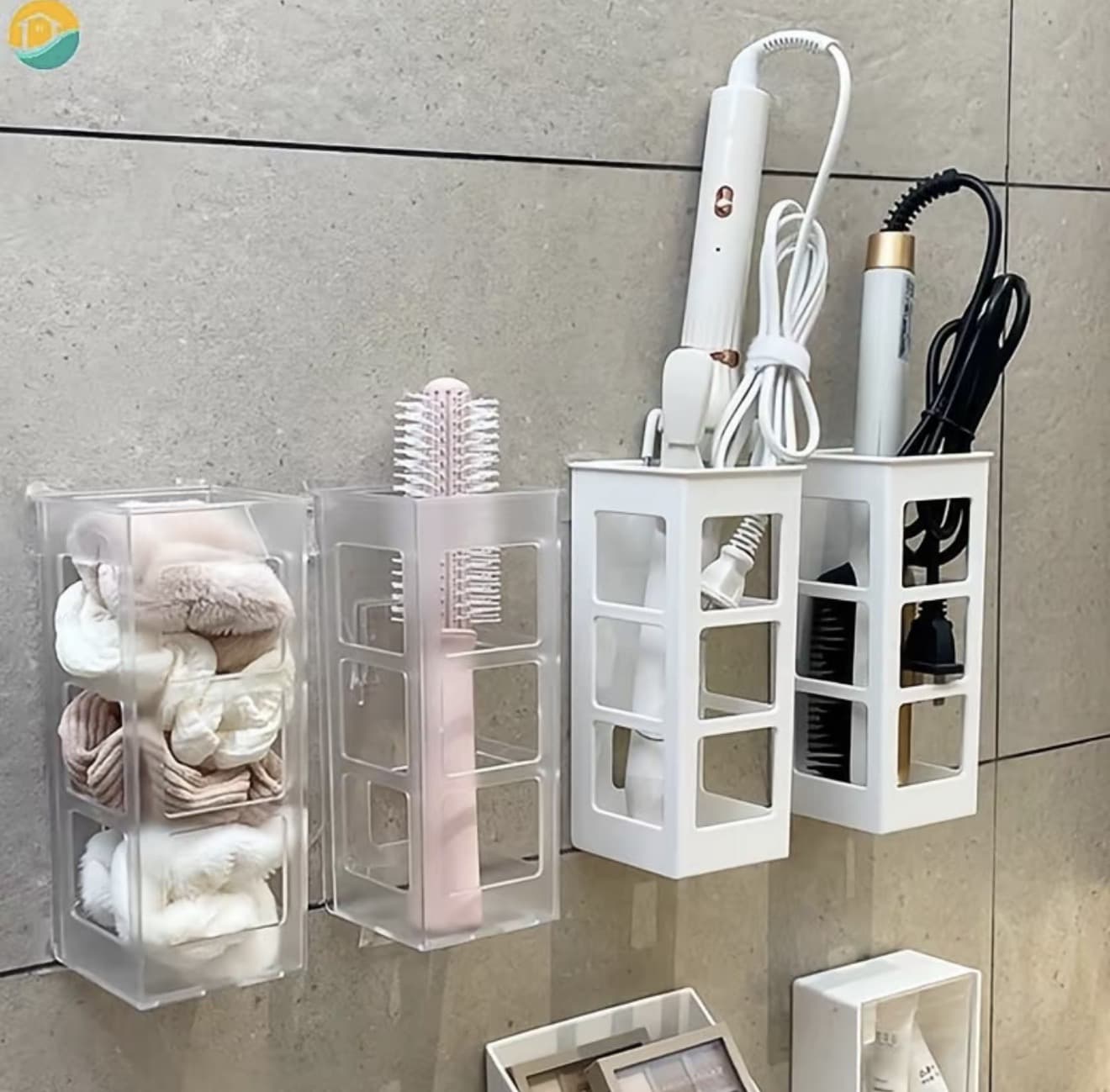 กล่องเก็บของติดผนังมัลติฟังก์ชัน ที่เก็บเครื่องมือทำผม ที่ใส่รีโมทเครื่องสำอาง กล่องกาว ชั้นวางห้องน้ำของใช้ในบ้าน (รับ 6,350 แต้ม)
