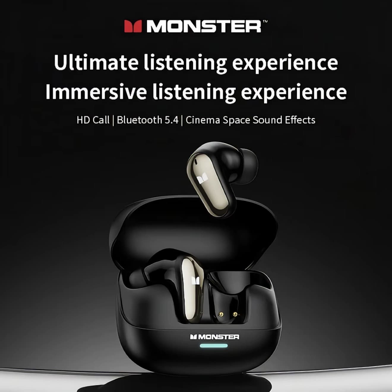 Monster MQT52 ชุดหูฟังบลุทธ โรสาย แบบอินเอียร์ บลูทูธ 5.4 พร้อมเวลาแฝงต่ำ อายุการใช้งานแบตเตอรี่ยาวนาน คุณภาพสูง เหมาะสำหรับเล่นกีฬาและเล่นเกม เข้ากัน ได้กับอุปกรณ์ Android และ IOS (รับ 15,450 แต้ม)