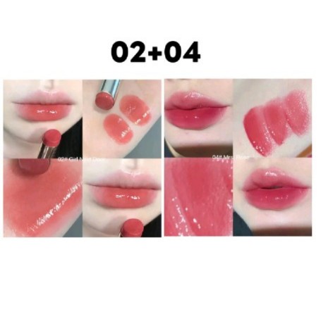 Hydrating กระจกแก้ว ลิปกลอสเนื้อ แข็ง ลิปสติกเจลลี่แสงน้ำ หมีน้อยน่ารัก ติดทนนาน(รับ12500แต้ม)