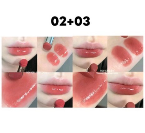 Hydrating กระจกแก้ว ลิปกลอสเนื้อ แข็ง ลิปสติกเจลลี่แสงน้ำ หมีน้อยน่ารัก ติดทนนาน(รับ12500แต้ม)