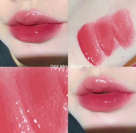 Hydrating กระจกแก้ว ลิปกลอสเนื้อ แข็ง ลิปสติกเจลลี่แสงน้ำ หมีน้อยน่ารัก ติดทนนาน (รับ12250แต้ม)