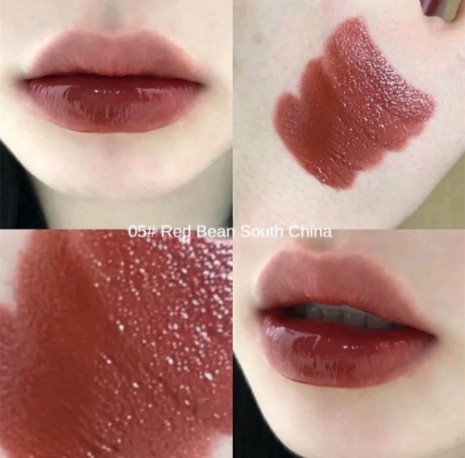 Hydrating กระจกแก้ว ลิปกลอสเนื้อ แข็ง ลิปสติกเจลลี่แสงน้ำ หมีน้อยน่ารัก ติดทนนาน (รับ12250แต้ม)